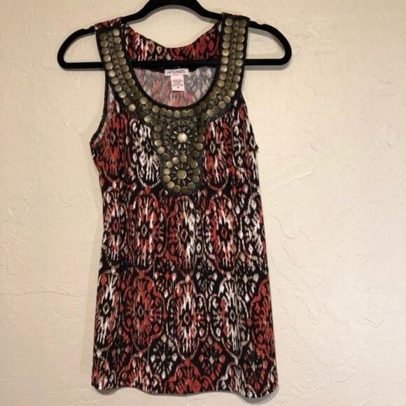 Six Degrees of Separation Womens Shirt Medium Embellished Tank - Picture 1 of 6